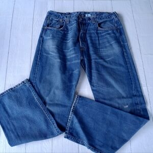 Levis 501 Jeans Mens Size 35x32 Original Fit Button Fly Medium Wash Denim Blue